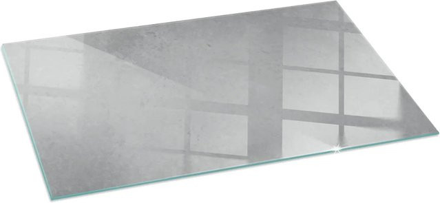 Tulup Glasplatte für Kamin mit Betonstruktur-Effekt in Grau, B/T: 140 x 70 cm - Bild 1
