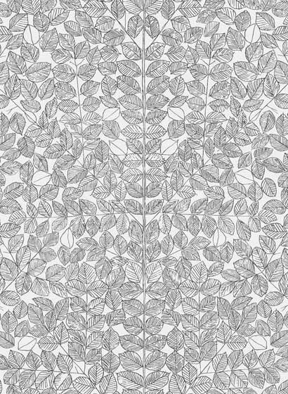 Borås Tapeter Wallpaper Romans 1766 Wandtapete mit Blattmuster in Grau aus Vlies - Bild 1