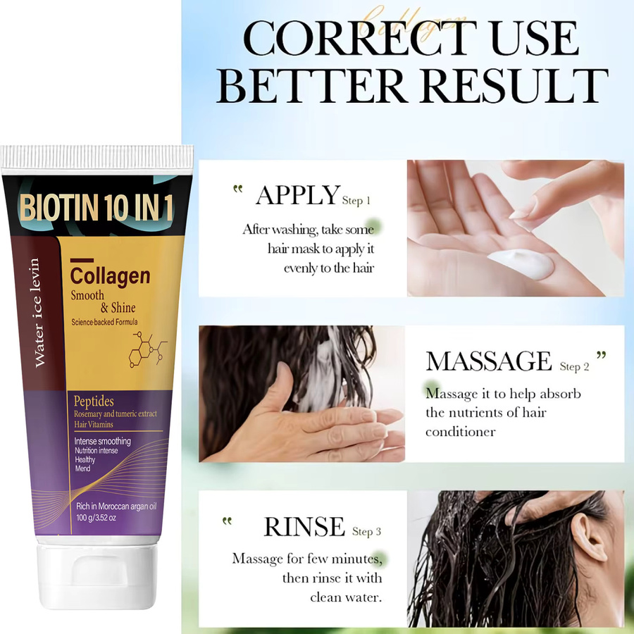 Water Ice Levin Haarmaske mit Keratin & Kollagen, Unisex - Bild 2