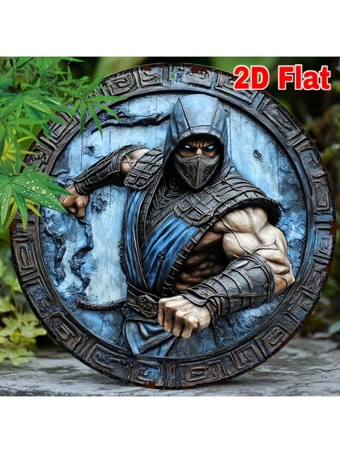 Rundes Metallschild CIFBUY aus Aluminium in Mehrfarbig mit abstraktem Design für deine Wanddekoration im Haus oder Garten, Durchmesser: 20,32 cm - Bild 4