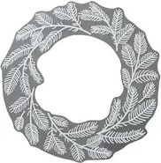 DECORIS Fensterbild Kranz mit Blumen und Blättern in Weiß und Grau, Durchmesser: 40 cm - Bild 1