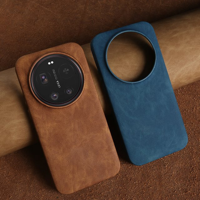 Premium Lederhülle für Xiaomi Smartphones in Grau oder Braun - Bild 1