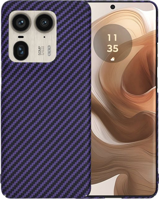 Techsuit Carbonite FiberShell Schutzhülle für Motorola Edge 50 Ultra in Lila - Bild 1