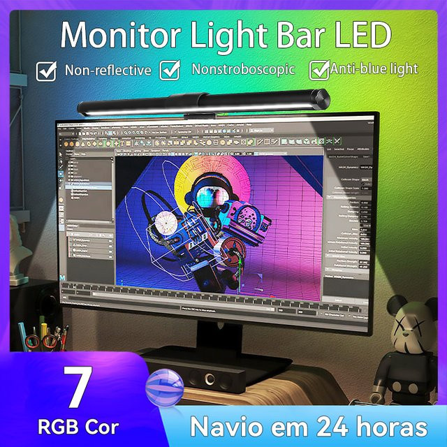 CHENBEN Intelligente Monitor-Lichtleiste in Schwarz mit App-Steuerung, stufenloser Dimmung und USB-Anschluss für Home-Office und Gaming - Bild 1