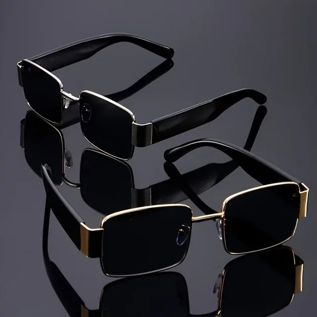 Brille, Vollrand, Unisex, Gold, Schwarz - Bild 1