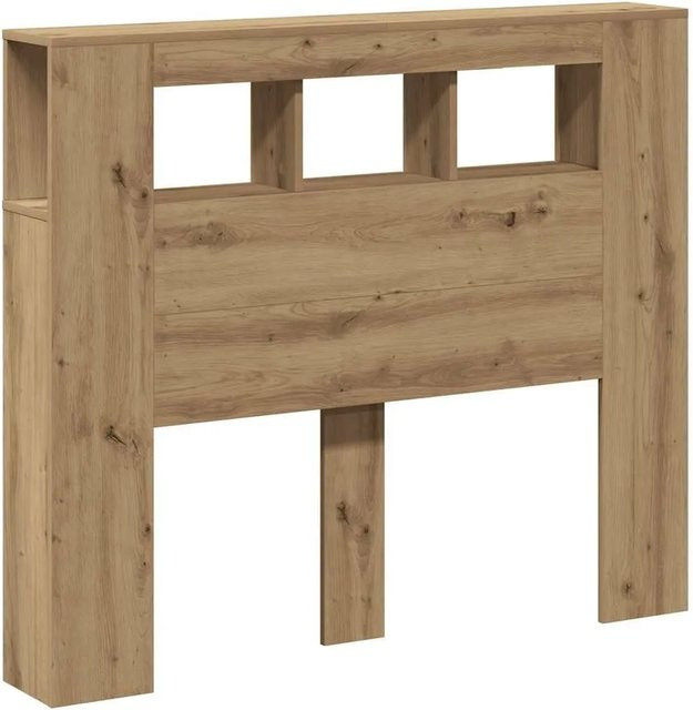 vidaXL LED-Kopfteil Artisan-Eiche mit integrierter Beleuchtung, Ablage und USB-Anschluss, Farbe: Braun, B/T/H: 120 x 18,5 x 103,5 cm - Bild 1