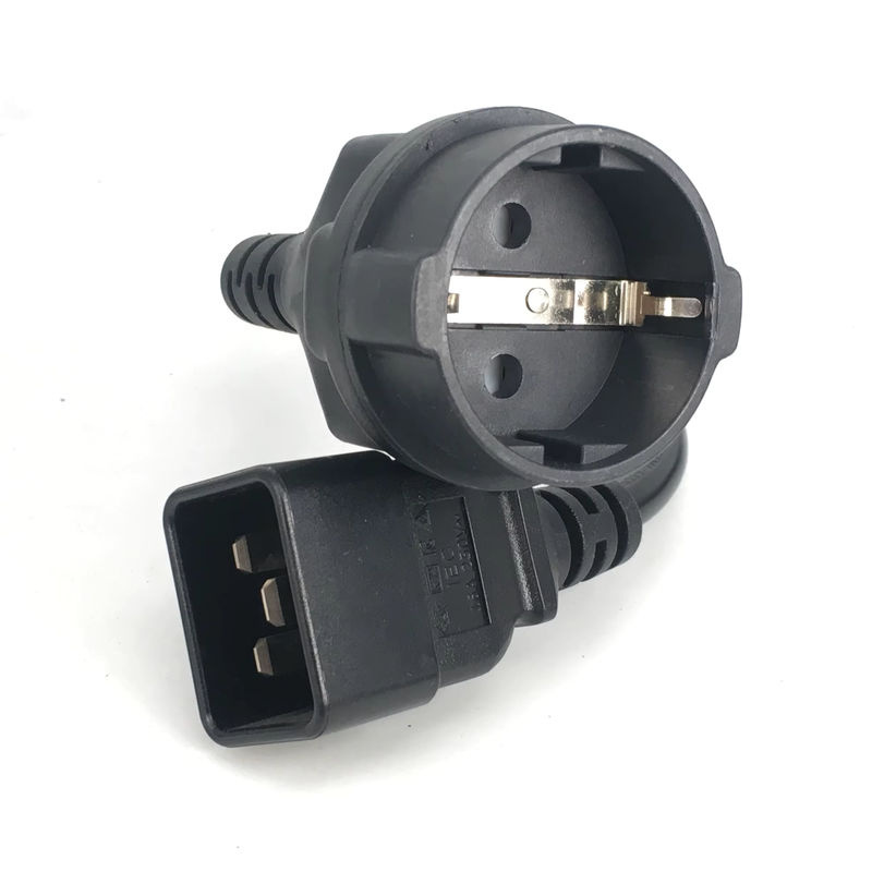 Bolantedz Netzkabel IEC 320 C20 auf EU Schuko CEE7/7 Steckdose, 16A 250V, Schwarz - Bild 3
