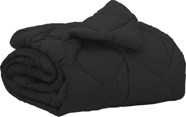 vidaXL Ganzjahresbettdecke aus Mikrofaser in Schwarz, B/B: 155 x 220 cm - Bild 1