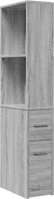 vidaXL Badschrank schmal mit Rollen in Grau Sonoma, B/T/H: 22,0 x 41,0 x 135,0 cm - Bild 1