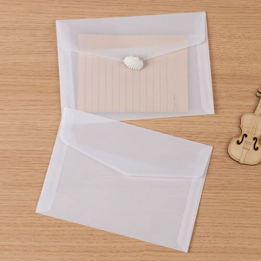 10 Stück Vintage Briefumschläge aus halb transparentem Schwefelgelb Papier für Hochzeits-Einladungen und Geschenkverpackungen - Bild 2