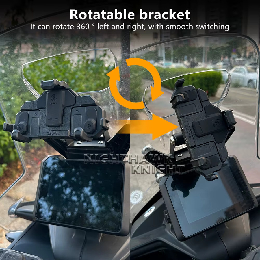NIGHTHAWK KNIGHT Navigationshalterung für CFMOTO 450 MT, drehbarer GPS und Telefonhalter in Schwarz - Bild 2