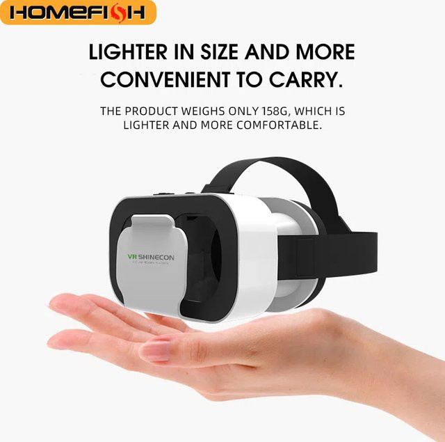 HOMEFISH VR-Brille 3D-Headset Virtual-Reality-Gerät in Weiß für Smartphones - Bild 1