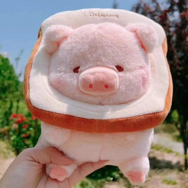 Kidsly Lulu Schwein Brot Plüschtier, 30cm, Rosa / Pink - Bild 1