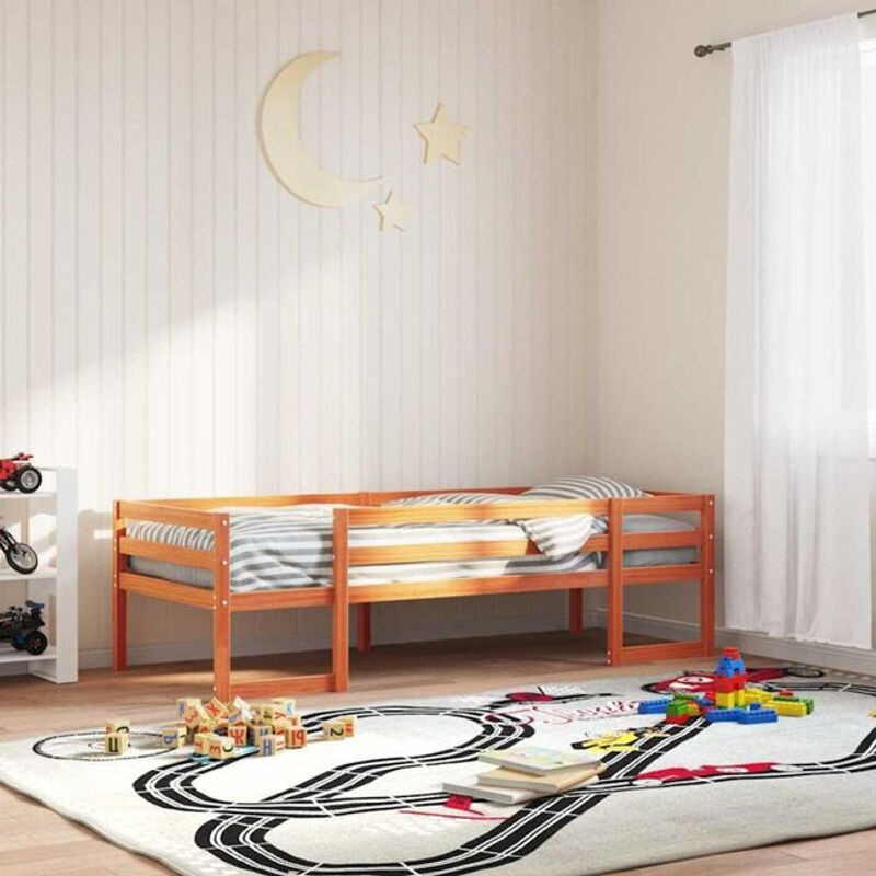 Vidaxl Kinderbett aus Massivholz Kiefer in Braun B/T/H: 90 x 200 cm - Bild 1