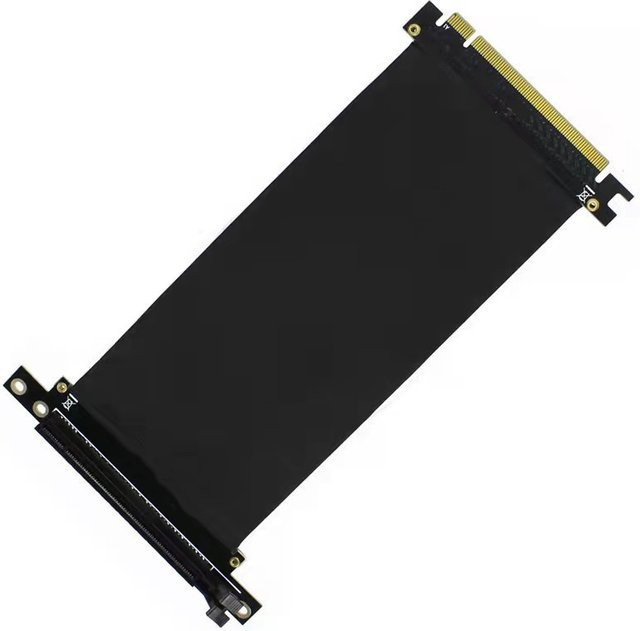 OULLX PCI-E 3.0 16X Grafikkarten-Verlängerungskabel GPU Ribbon Adapter Konverter, Schwarz, Länge: 20 cm - Bild 1