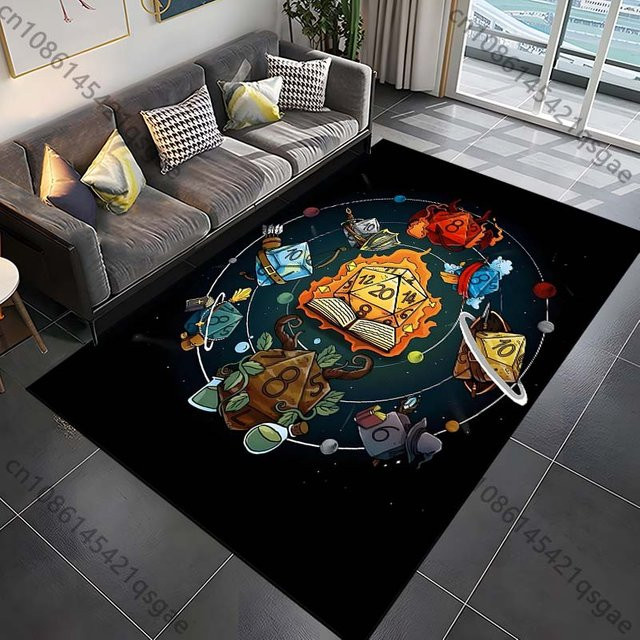 Lumi Home Teppich mit Würfelmuster in Schwarz, geometrisches Design für Wohnzimmer oder Schlafzimmer, B/T: 60 x 40 cm - Bild 1