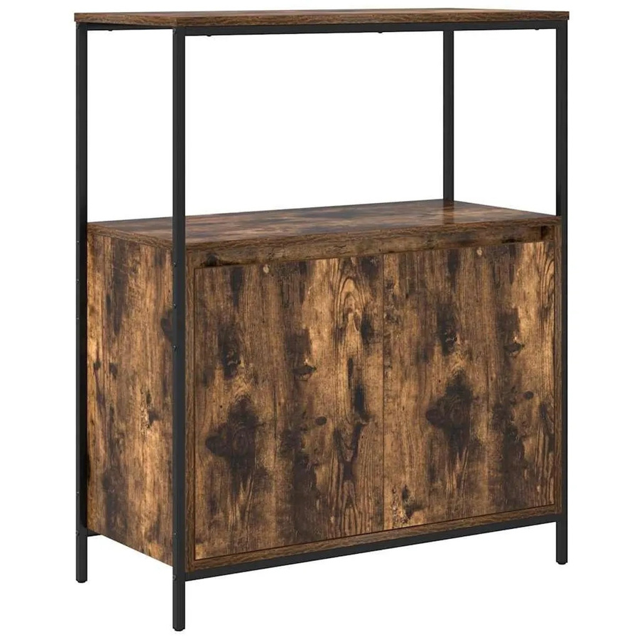 vidaXL Badschrank mit Regalen und Türen in Räuchereiche, B/T/H: 76,5 x 35 x 95 cm - Bild 2
