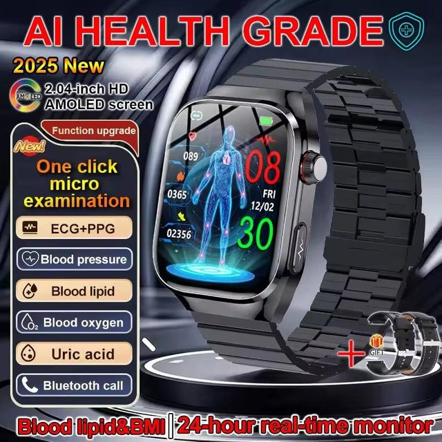 Lucky Start Smartwatch für Damen in Schwarz mit BMI-Messung, Menstruationszyklus-Tracking, EKG, Herzfrequenz und Blutsauerstoff-Messung - Bild 1