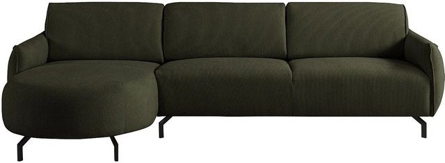 Vente-unique Sofa Feriona in Grün, L-Form mit Stoffbezug, Breite: 295 cm - Bild 1