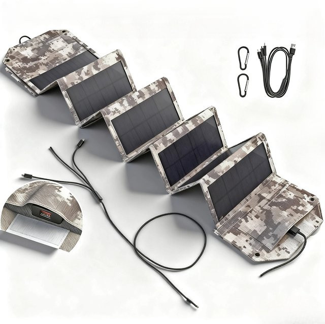 ZRGAE Faltbares 600 W USB-Solarpanel Solarladegerät mit USB-C Anschluss in Multicolour - Bild 1