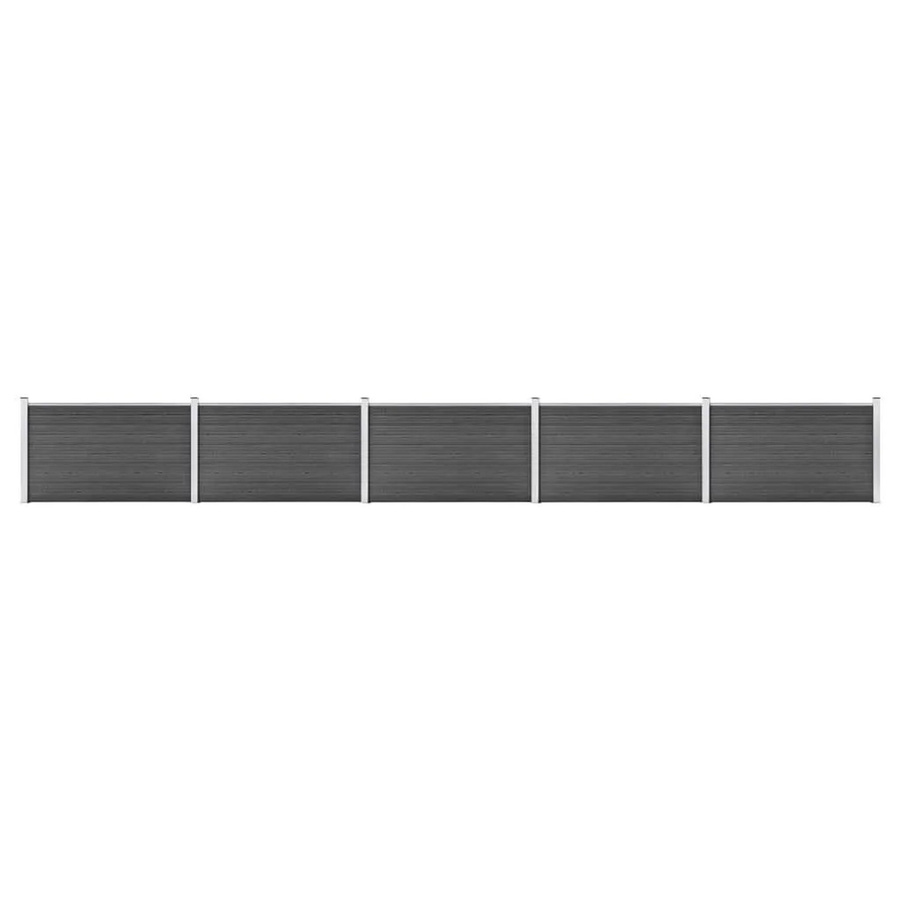 vidaXL Zaunelement Set WPC in Schwarz, B/H: 872 x 105 cm - Bild 2