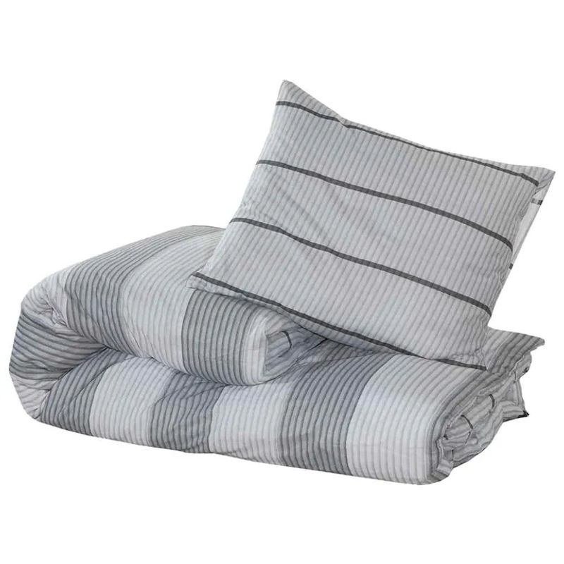 Vidaxl Bettwäsche-Set aus Baumwolle, Grau, B/H: 200 x 220 cm - Bild 3