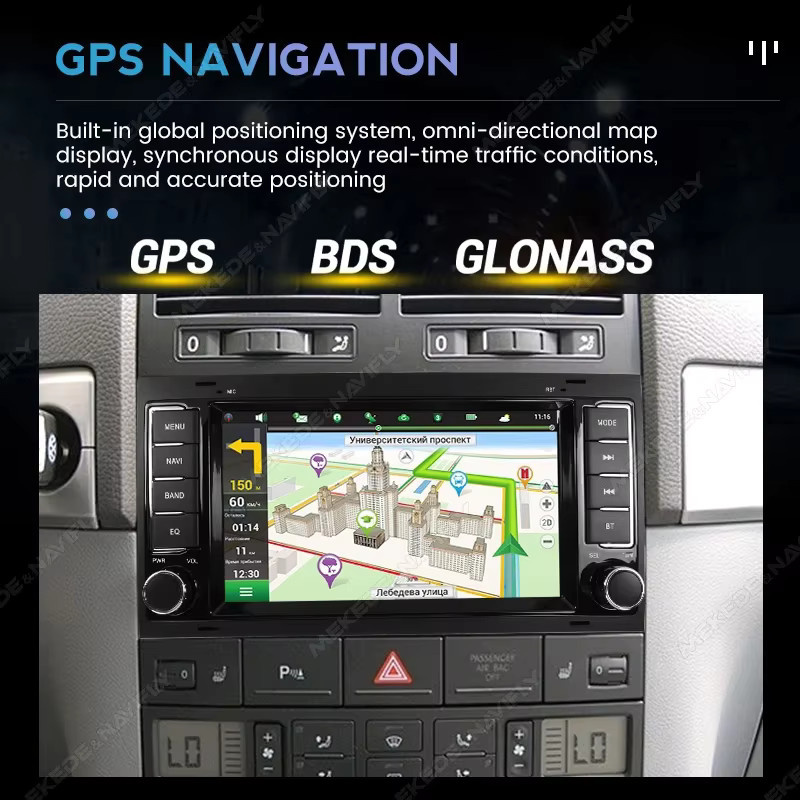 Android 13 Autoradio für Volkswagen VW Touareg T5 Transporter 2002–2011 mit Carplay und Android Auto, 2 DIN Multimedia Player, Schwarz - Bild 4