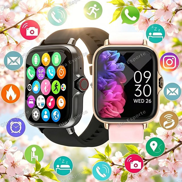 Ola Esporte Smartwatch, Gold, Silikon, 1,83 Zoll, Unisex - Bild 1