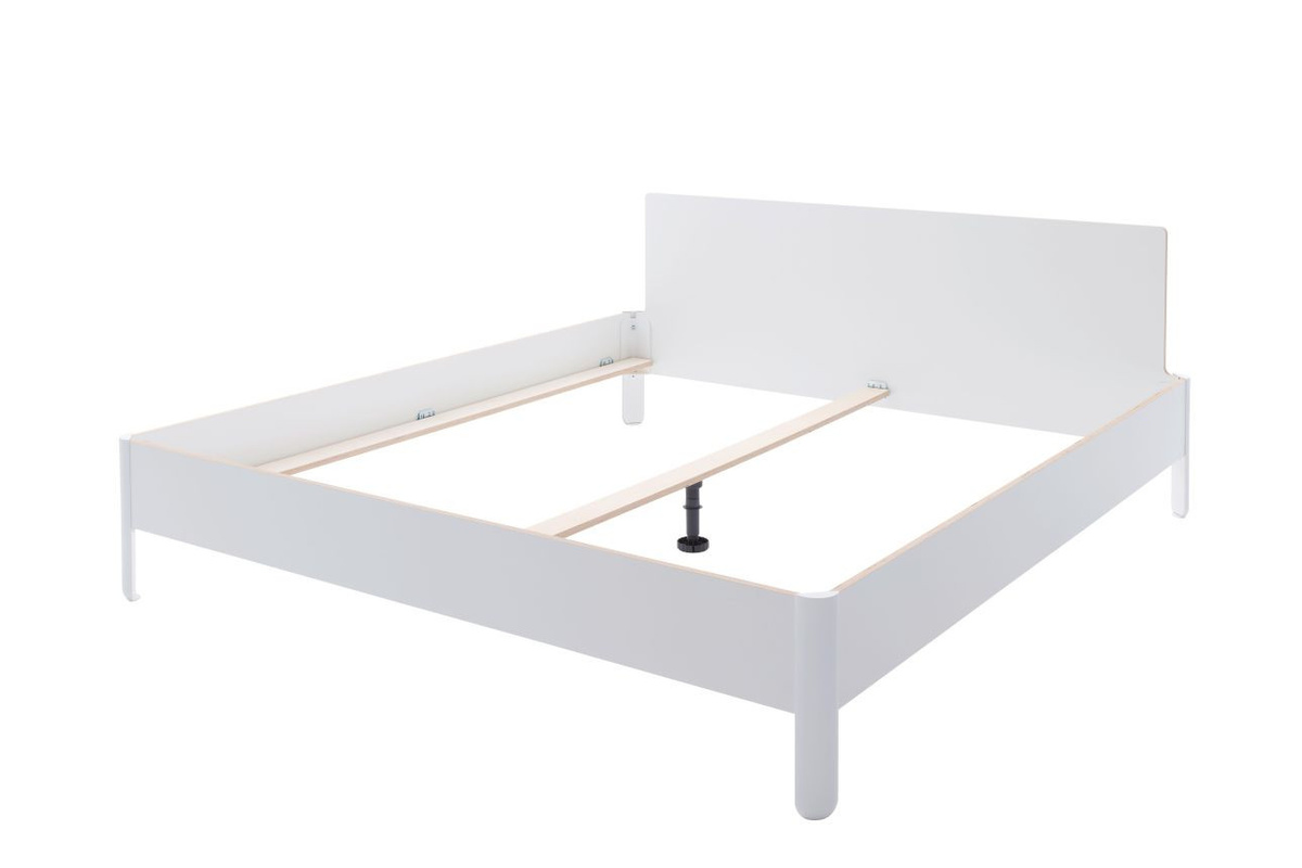 Müller Möbelwerkstätten Nait Doppelbett aus Metall in Weiß mit minimalistischem Design, B/T/H: 140 x 200 cm - Bild 1