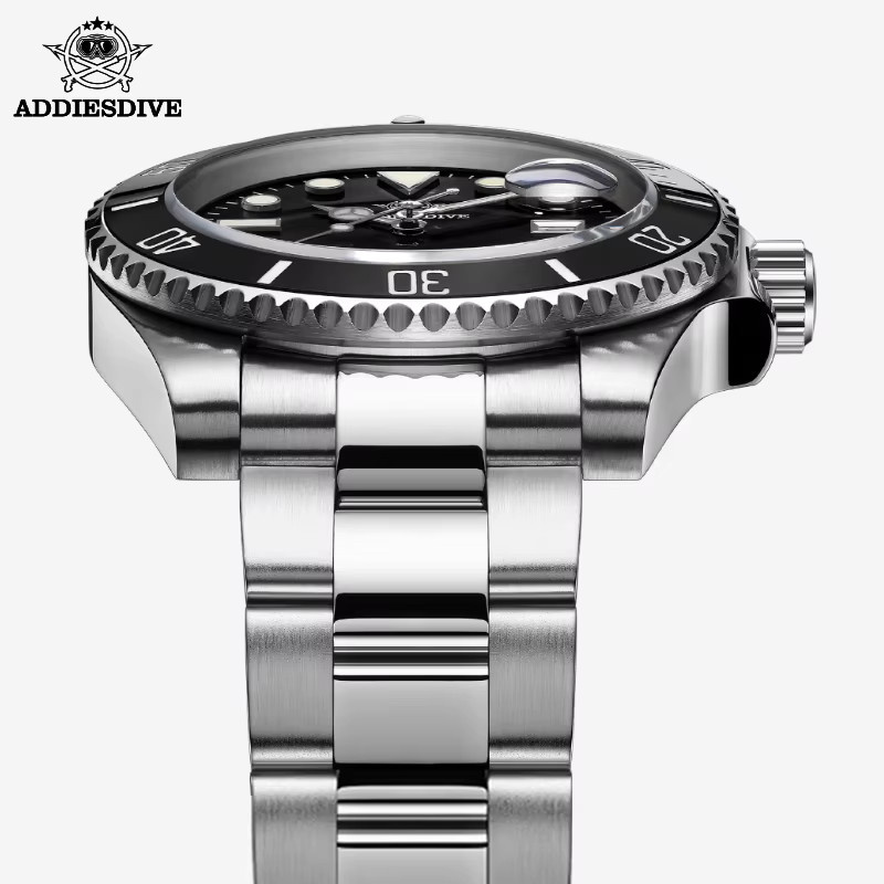 ADDIESDIVE Armbanduhr, Quarz, Edelstahl, Keramik, Schwarz, Herren - Bild 4