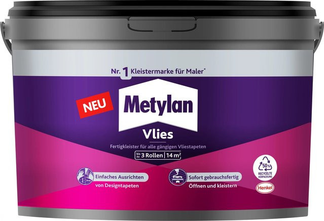 Metylan Fertigkleister für Vlies, transparent, 3 kg Eimer - Bild 1