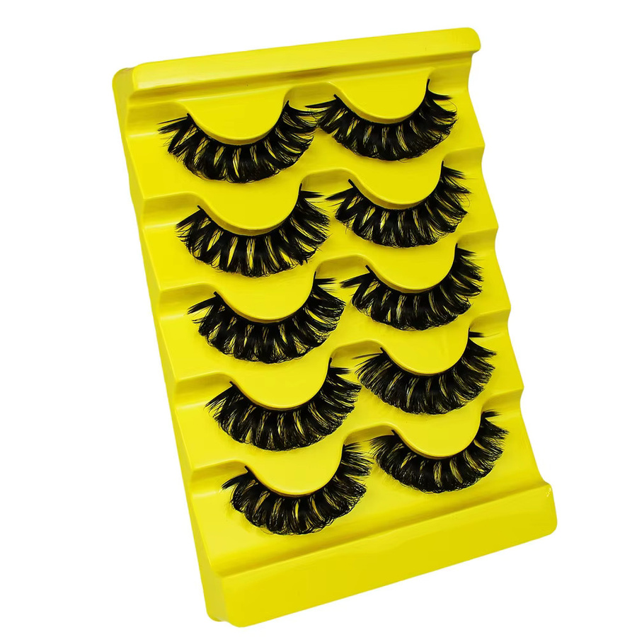 JIEFUXIN DD Curl 3D Faux Mink Wimpern, 5 Paar, natürlich - Bild 2
