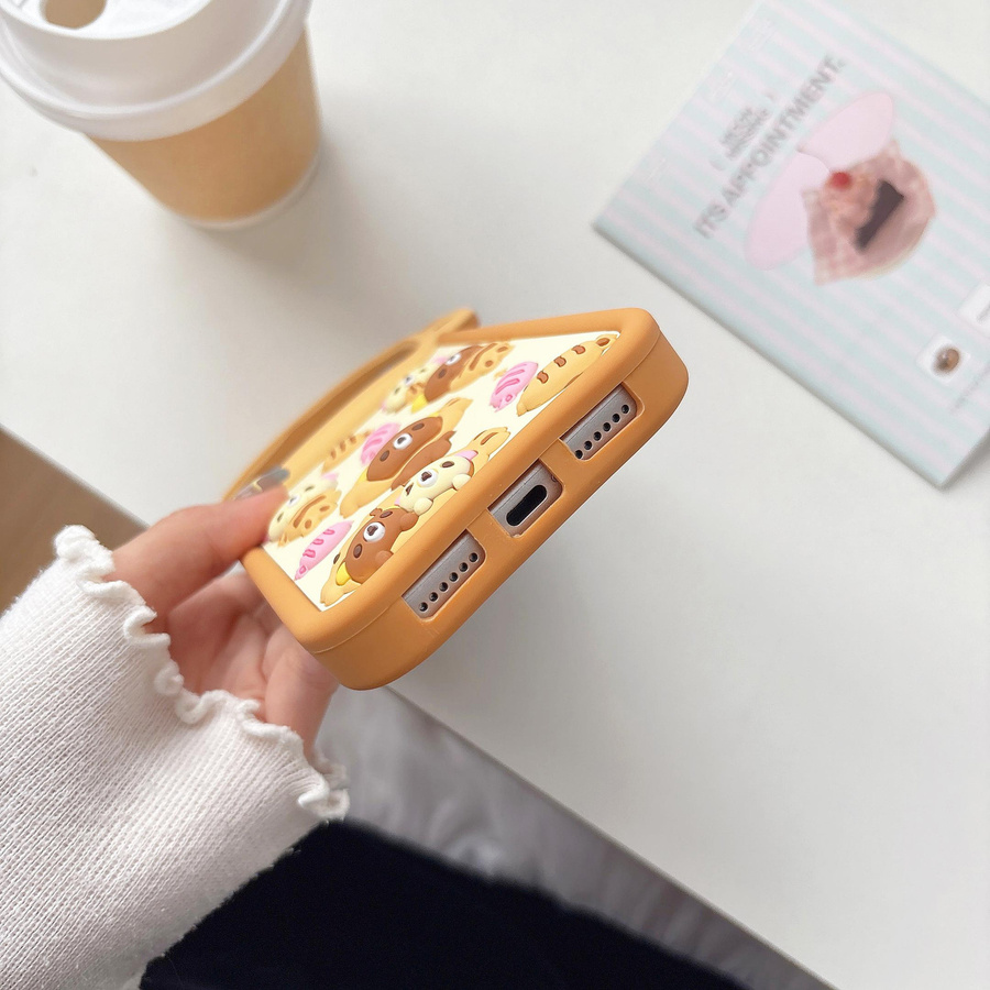 Kawaii Cartoon Taiyaki Bär Rilakkuma Silikon Handyhülle für Apple iPhone 17 16 15 14 13 12 Pro Max 3D Weiche Schutzhülle - Bild 2