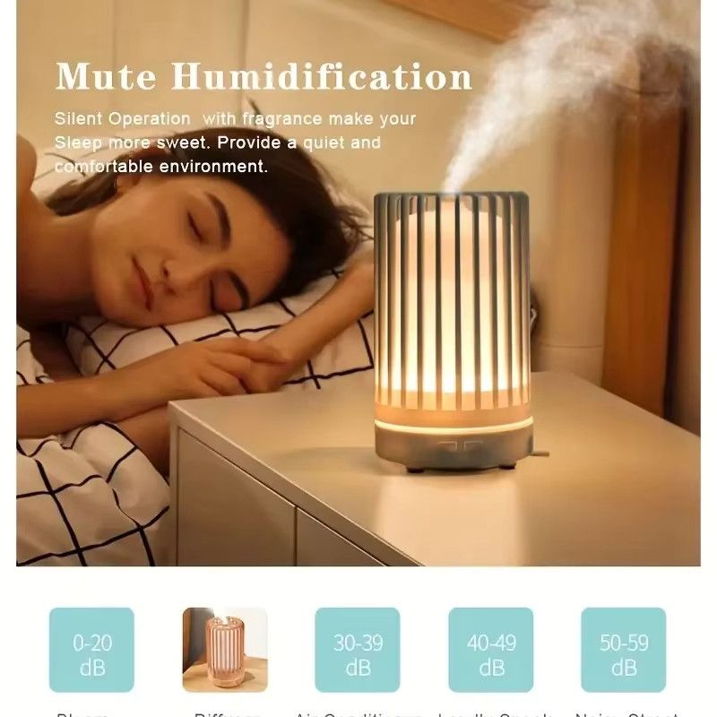 DUTRIEUX Ultraschall Luftbefeuchter und Aromatherapie Diffusor mit bunten Nachtlichtern, Dunkle Holzmaserung, 150 ml - Bild 4