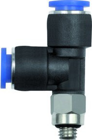 Riegler T-Steckverschraubung Blaue Serie mini L-Form drehbar M3 Blau - Bild 1