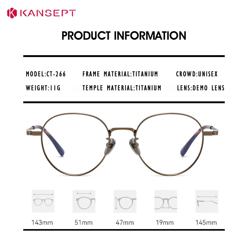 KANSEPT Korrektionsbrille, Titan, Rund, Vollrand, Unisex - Bild 3