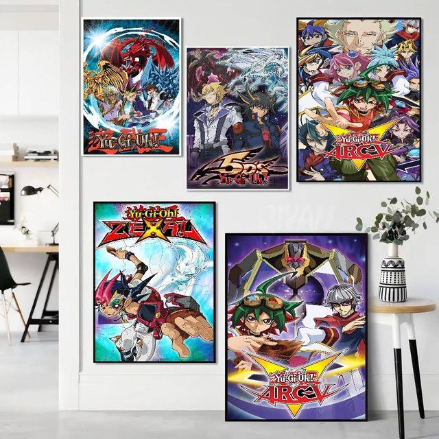 Yu Gi Oh Vintage Poster Wandkunst aus Kraftpapier in Weiß und Multicolor - Bild 1