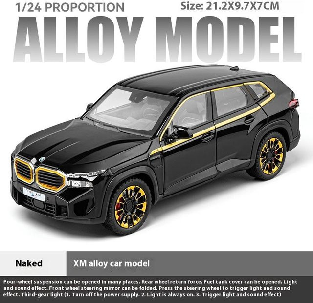 Maisto BMW XM Modellauto, 1:24, Metall, schwarz, mit Licht und Sound, ab 14 Jahren - Bild 1