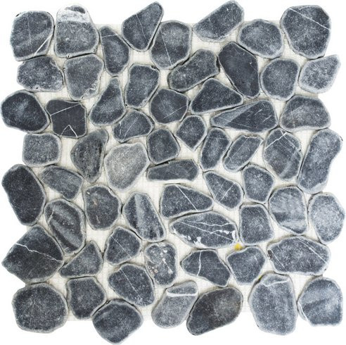 HuH Mosaikfliese Pebble in Schwarz als Wand- und Bodenbelag im Natural Stone Look, B/L: 31,5 x 31,5 cm - Bild 1