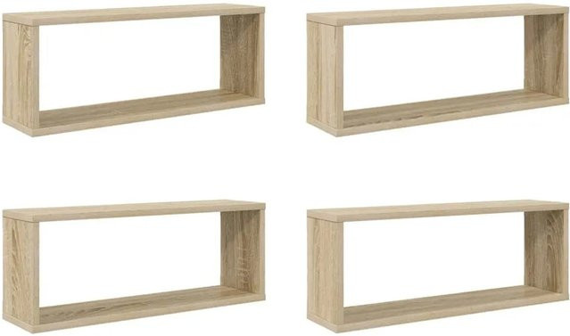 vidaXL Würfelregale Set 4 Stück Sonoma-Eiche, Wandmontage, B/T/H: 60 x 15 x 23 cm - Bild 1