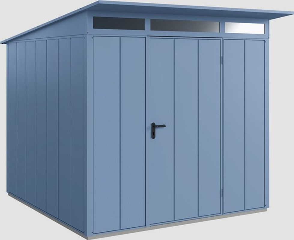 Ecostar Gerätehaus Elegant-P aus Metall in Blau mit B/H/T: 238 x 232,3 x 238 cm - Bild 3