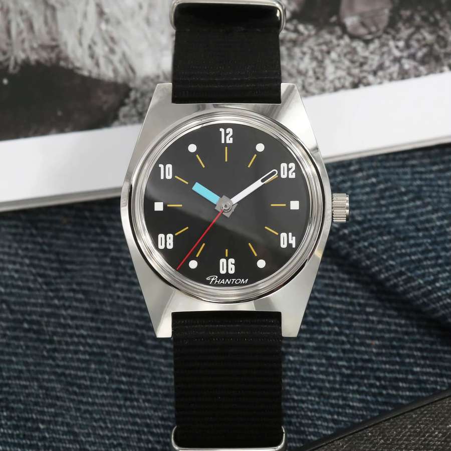 PHANTOM Armbanduhr Handaufzug, Edelstahl, Schwarz, Herren - Bild 2