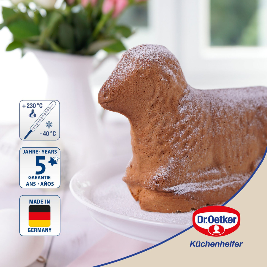 Dr. Oetker Backform Lamm Vintage Oster Manufaktur, hellblau, beschichtete Stahl-Emaille-Backform - Bild 3