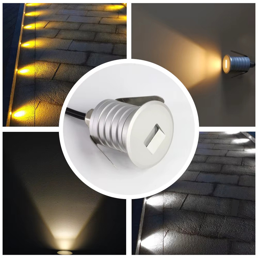 KPSUN LED Einbauleuchte für Treppen und Garten, IP67 Wasserdicht, 1W, Silber - Bild 3
