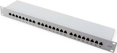 Value 24 Port Netzwerk-Patchpanel CAT 6a, 1 HE, Grau, Breite: 483 mm - Bild 1
