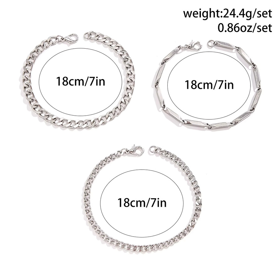 KunJoe Armband, 3-teiliges Set, Edelstahl, Silber, Herren - Bild 4
