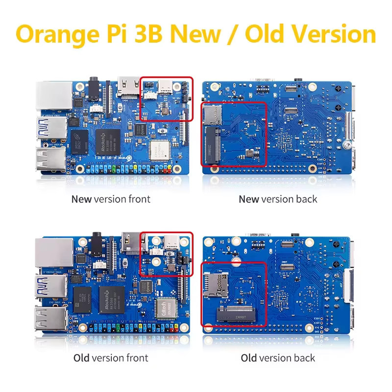 Orange Pi 3B Einplatinencomputer mit Rockchip RK3566, WiFi5, Bluetooth 5.0 und Gigabit LAN-Port in Blau - Bild 3