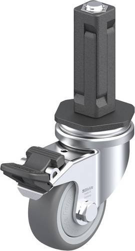 Blickle LRA-TPA 50KF-FI-EV02 Lenkrolle mit Feststeller in Grau und Silber, Rad-Durchmesser: 50 mm, Tragfähigkeit: 50 kg - Bild 1