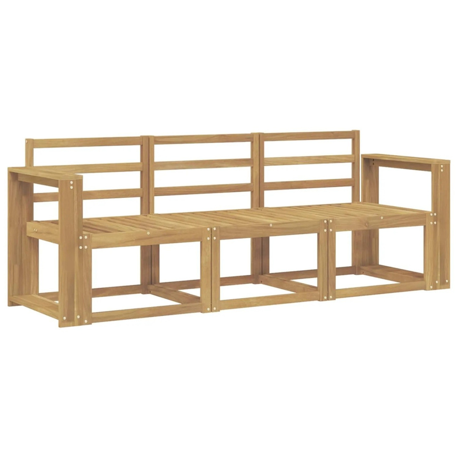 vidaXL Outdoor-Sofagarnitur 3-teilig aus Akazienholz in Weiß, B/T/H: 197,5 x 63 x 73 cm - Bild 2