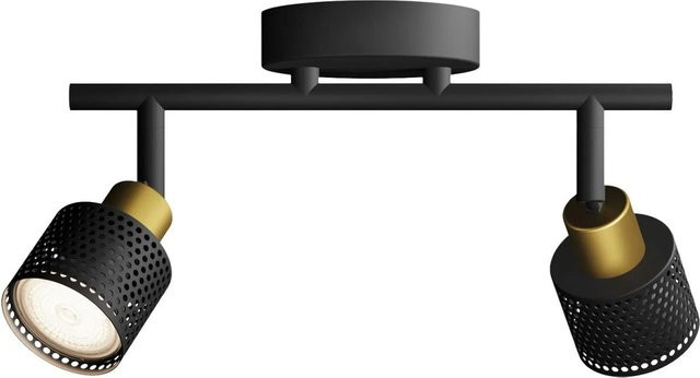 Philips Hue Spot Niall 2-flammige LED Wandleuchte GU10 in Schwarz-Gold - Bild 1